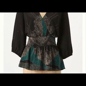 Anthropologie silk wrap top